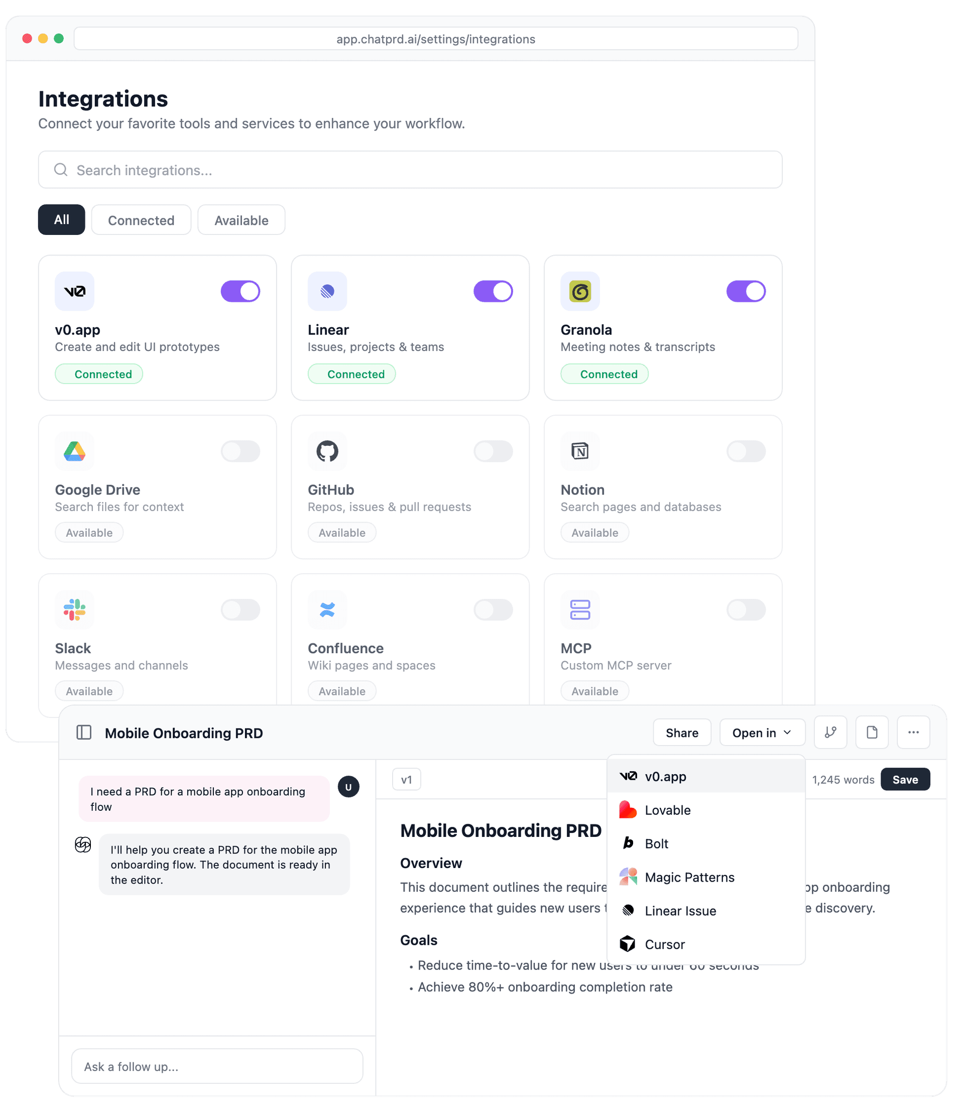 Export to Notion, Linear, and more