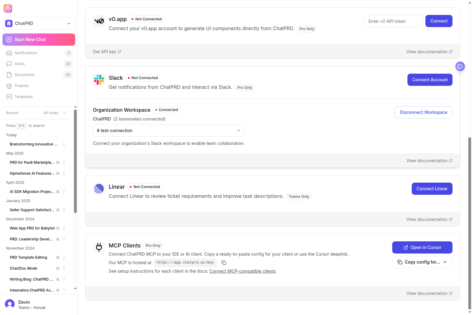 ChatPRD API
