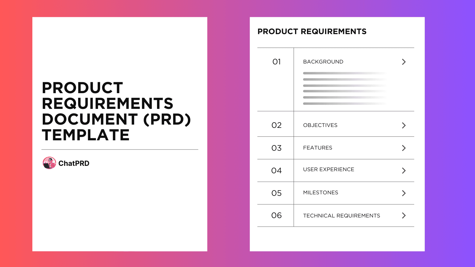 Example of a PRD (Product Requirement Document) template created with ChatPRD - PRD (Product Requirement Document) Template template example